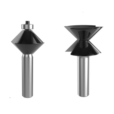 Tungsten Carbide 2pcs V Edge Banding Set For Trimming Edge 1/2" Shank