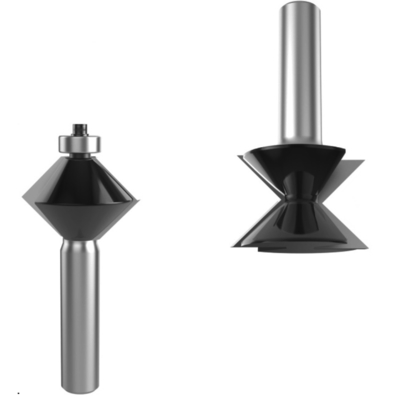 Tungsten Carbide 2pcs V Edge Banding Set For Trimming Edge 1/2" Shank