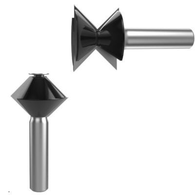 Tungsten Carbide 2pcs V Edge Banding Set For Trimming Edge 1/2" Shank