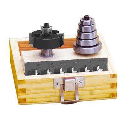 Rabbeting Sets 38.1mm Cutting Diameter Router Bits Set With 6 Pieces Bearing