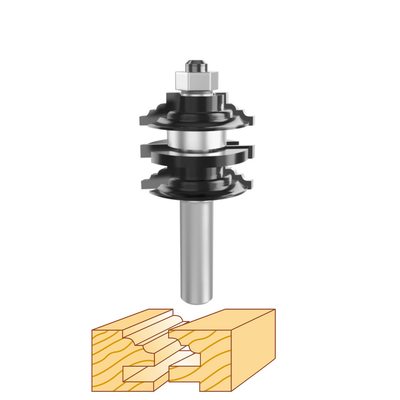 1/2 Shank Stacked Rail And Stile Router Bits For Interior Doors