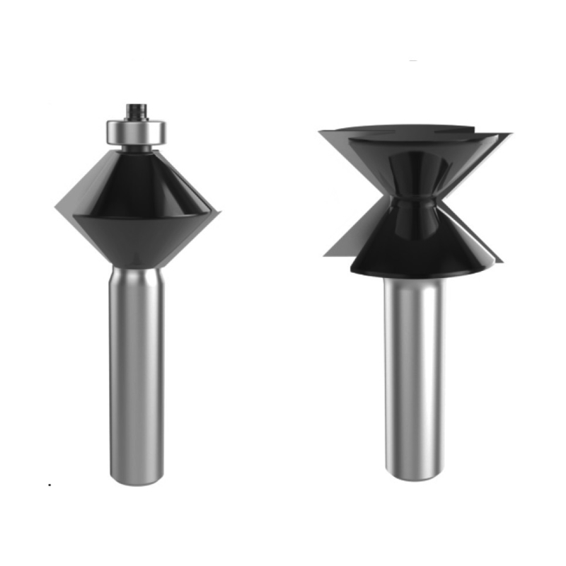 Tungsten Carbide 2pcs V Edge Banding Set For Trimming Edge 1/2" Shank